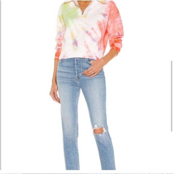 RE/DONE NWT High Rise Ankle Crop Jeans in Worn Blue Destroy Size 29 - Picture 2 of 8